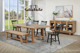 Middleton Extension Dining Collection - 6pcs- 76" Table + 4 Black Windsor Chairs + Bench