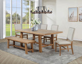 Middleton Extension Dining Collection - 6pcs- 76" Table + 4 Beige Upholstered Chairs + Bench