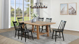 Middleton Extension Dining Collection - 7pcs- 76" Table + 6 Black Windsor Chairs