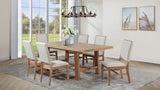 Middleton Extension Dining Collection - 7pcs- 76" Table + 6 Beige Upholstered Chairs