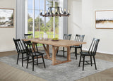 Middleton Extension Dining Collection - 7pcs- 106" Table + 6 Black Windsor Chairs