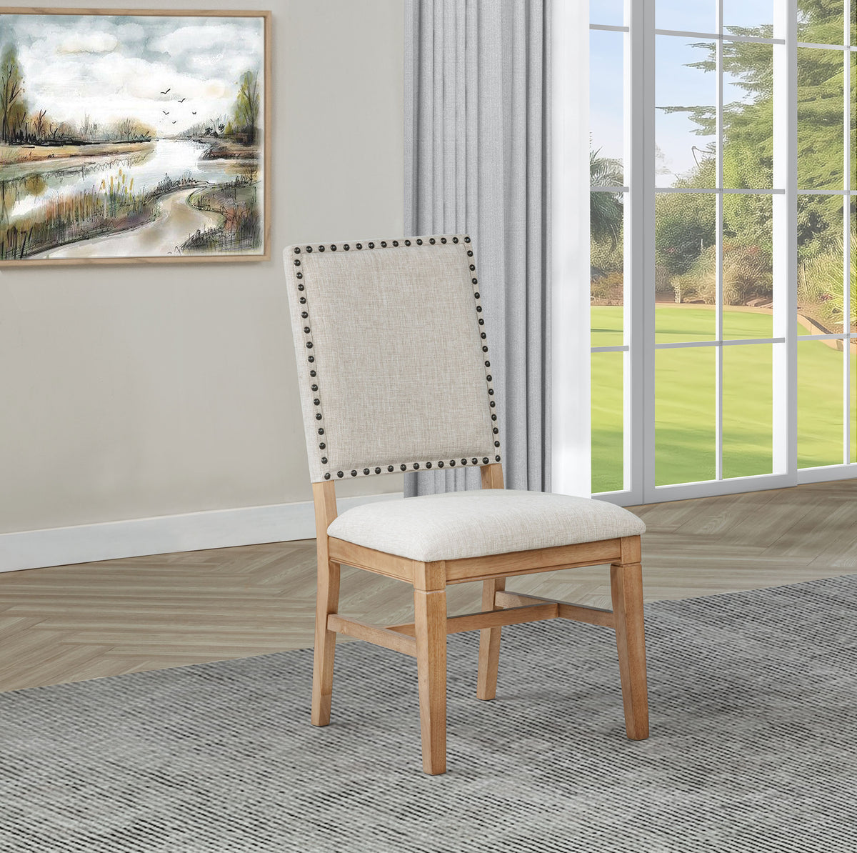 Middleton Extension Dining Collection - Natural Oak Veneer Table with Windsor or Upholstered Chairs, Bench & Sideboard - lifestyle