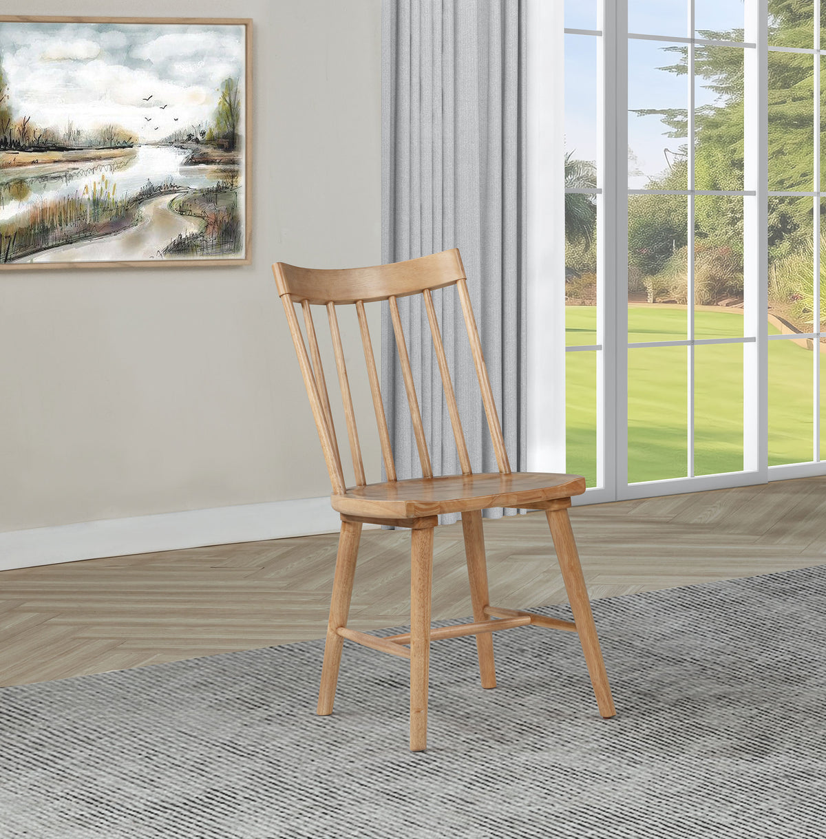 Middleton Extension Dining Collection - Natural Oak Veneer Table with Windsor or Upholstered Chairs, Bench & Sideboard - lifestyle