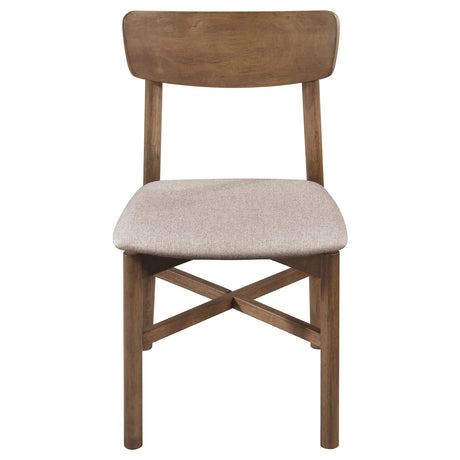 Parkridge 59" Dining Table & Sets - Mid-Century Rounded Legs & Upholstered Side Chairs in Natural Walnut – view 19