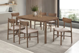 Parkridge 59" Dining Table & Sets - Mid-Century Rounded Legs & Upholstered Side Chairs in Natural Walnut – view 12