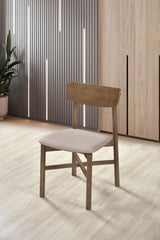 Parkridge 59" Dining Table & Sets - Mid-Century Rounded Legs & Upholstered Side Chairs in Natural Walnut - lifestyle