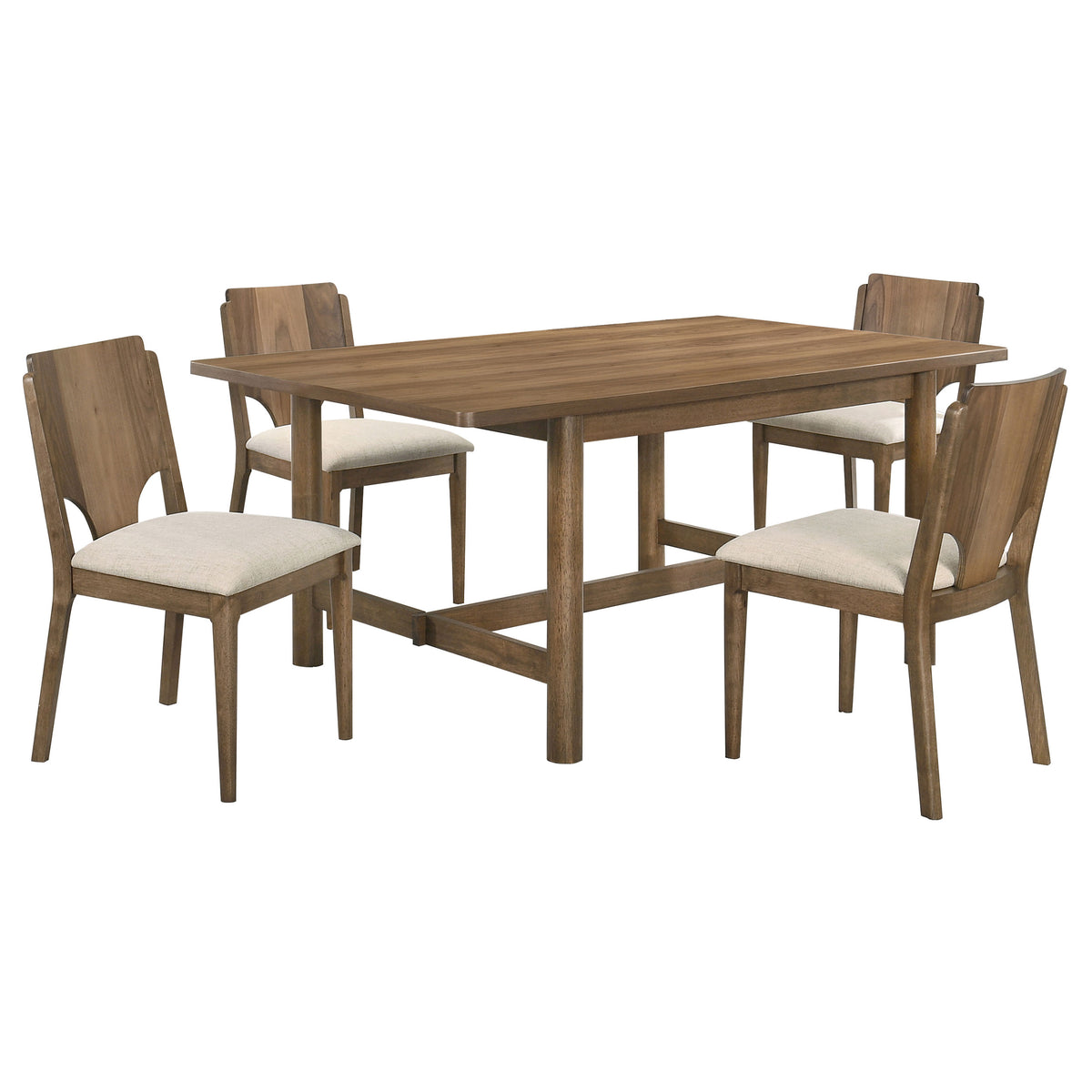 Crestmore Dining Collection - 71" Rectangular Trestle or 46" Round Table, Wedge-Back Chairs & Sideboard in Walnut – view 19