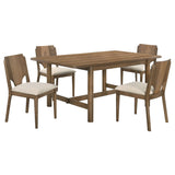 Crestmore Dining Collection - 71" Rectangular Trestle or 46" Round Table, Wedge-Back Chairs & Sideboard in Walnut – view 19