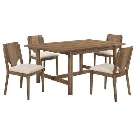Crestmore Dining Collection - 71" Rectangular Trestle or 46" Round Table, Wedge-Back Chairs & Sideboard in Walnut – view 19