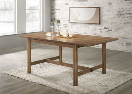 Crestmore Dining Collection - 71" Rectangular Trestle or 46" Round Table, Wedge-Back Chairs & Sideboard in Walnut – view 1