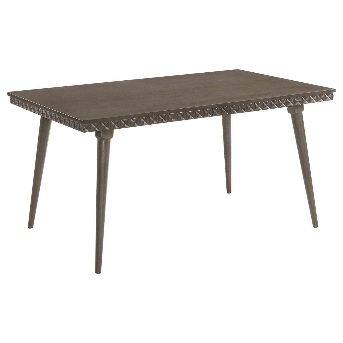 Onslow 59" Mid-Century Dining Table & 5-Piece Set - Dark Brown with Grey Upholstered Geometric-Back Chairs – view 14
