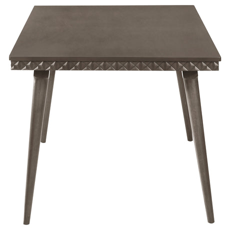 Onslow 59" Mid-Century Dining Table & 5-Piece Set - Dark Brown with Grey Upholstered Geometric-Back Chairs – view 16