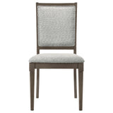 Onslow 59" Mid-Century Dining Table & 5-Piece Set - Dark Brown with Grey Upholstered Geometric-Back Chairs – view 19