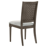 Onslow 59" Mid-Century Dining Table & 5-Piece Set - Dark Brown with Grey Upholstered Geometric-Back Chairs – view 20