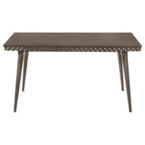Onslow 59" Mid-Century Dining Table & 5-Piece Set - Dark Brown with Grey Upholstered Geometric-Back Chairs – view 6