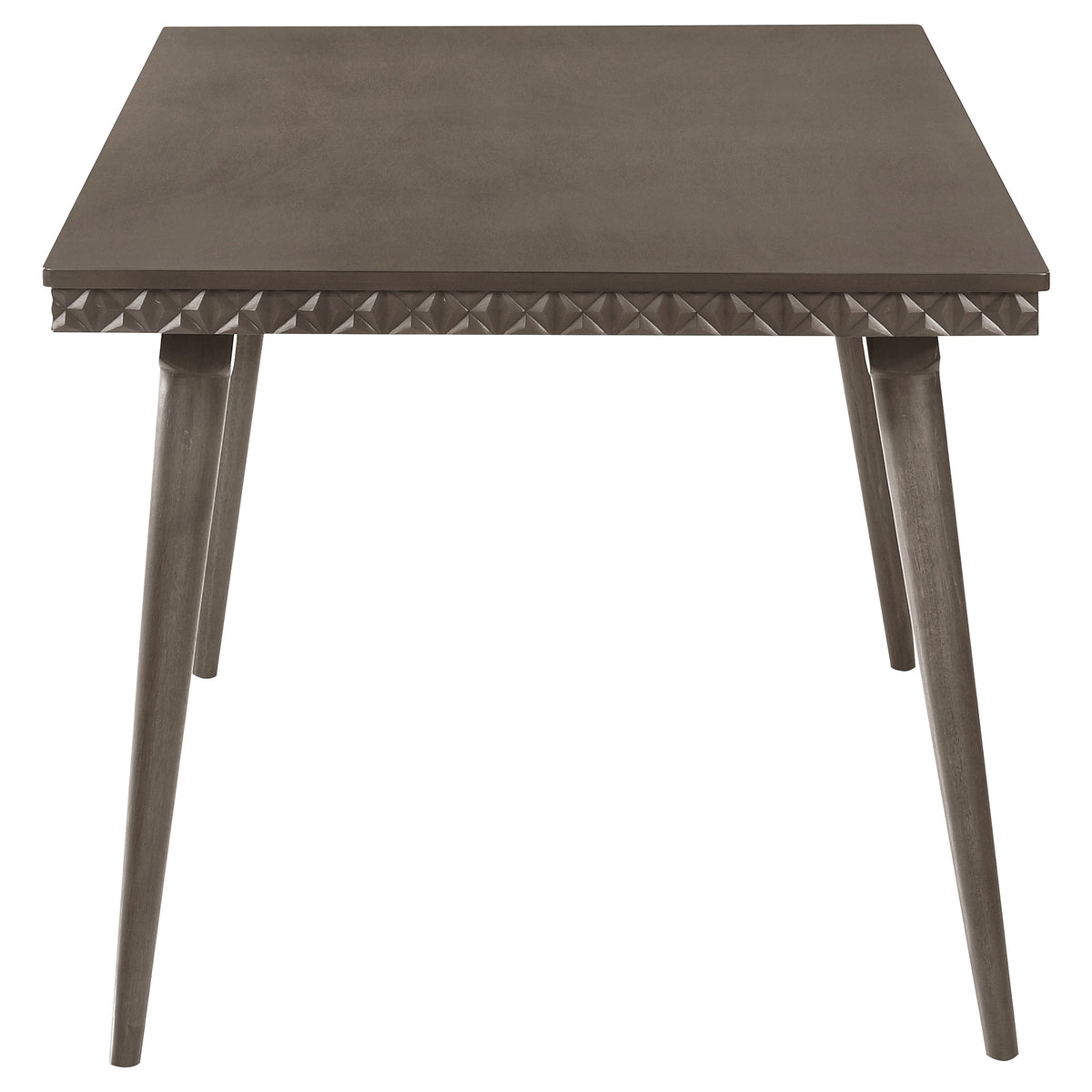 Onslow 59" Mid-Century Dining Table & 5-Piece Set - Dark Brown with Grey Upholstered Geometric-Back Chairs – view 7