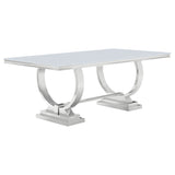 Antoine 95" Rectangular Glass Top Dining Table - 