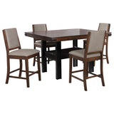 Patterson Counter Height Dining Table & Sets - Industrial Mango Oak & Black with Beige Upholstered Chairs – view 14