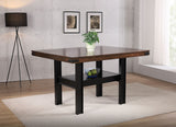Patterson Counter Height Dining Table & Sets - Industrial Mango Oak & Black with Beige Upholstered Chairs – view 1
