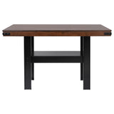 Patterson Counter Height Dining Table & Sets - Industrial Mango Oak & Black with Beige Upholstered Chairs – view 7