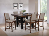 Patterson Counter Height Dining Table & Sets - Industrial Mango Oak & Black with Beige Upholstered Chairs – view 13