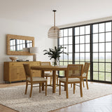 Arini Round or Extension Dining Table & Sets - 5pcs- Round Table + 4 Sand Wash Chairs