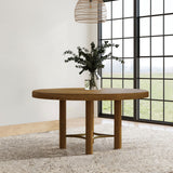 Arini Round or Extension Dining Table & Sets - Sand Wash Ash with Rattan Cane Chairs & Aged Brass Accents – view 1