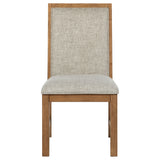 Bruner 72" Rectangular Dining Table & Sets - Natural Brown Ash with Oatmeal Upholstered Ladder-Back Chairs – view 20