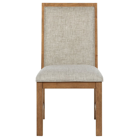 Bruner 72" Rectangular Dining Table & Sets - Natural Brown Ash with Oatmeal Upholstered Ladder-Back Chairs – view 20