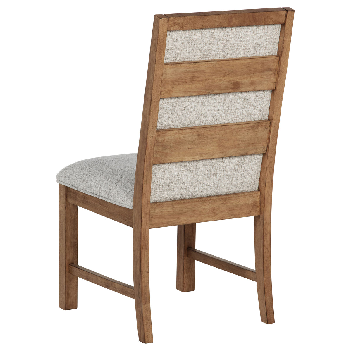 Bruner 72" Rectangular Dining Table & Sets - Natural Brown Ash with Oatmeal Upholstered Ladder-Back Chairs