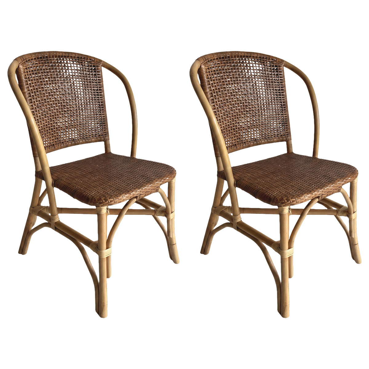 Lexley Woven Rattan Dining Side Chairs (Set of 2)
