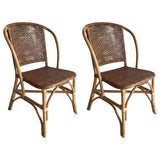 Lexley Woven Rattan Dining Side Chairs (Set of 2)