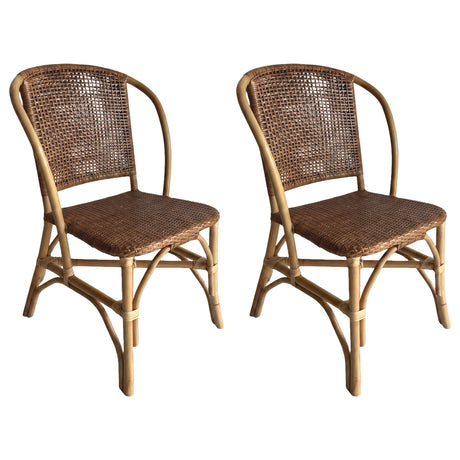 Lexley Woven Rattan Dining Side Chairs (Set of 2)