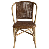 Lexley Woven Rattan Dining Side Chairs (Set of 2) - Curved Coastal Frame in Natural Brown – view 4