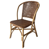 Lexley Woven Rattan Dining Side Chairs (Set of 2) - Curved Coastal Frame in Natural Brown – view 5