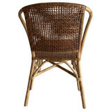 Lexley Woven Rattan Dining Side Chairs (Set of 2) - Curved Coastal Frame in Natural Brown – view 7