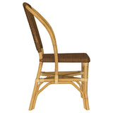 Lexley Woven Rattan Dining Side Chairs (Set of 2) - Curved Coastal Frame in Natural Brown – view 9