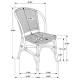 Lexley Woven Rattan Dining Side Chairs (Set of 2) - Curved Coastal Frame in Natural Brown – view 10
