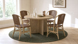 Lexley Woven Rattan Dining Side Chairs (Set of 2) - Curved Coastal Frame in Natural Brown – view 11