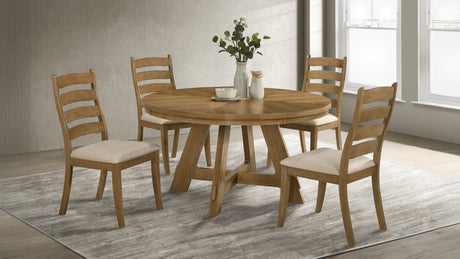 Danvers 54" Round Dining Table & Set - 5pcs- Table + 4 Side Chairs