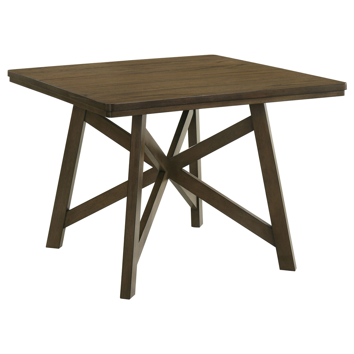 Canfield 47" Square Counter Height Dining Table & Set - Brown Mindi Veneer with Grey Upholstered Chairs – view 13
