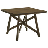 Canfield 47" Square Counter Height Dining Table & Set - Brown Mindi Veneer with Grey Upholstered Chairs – view 13
