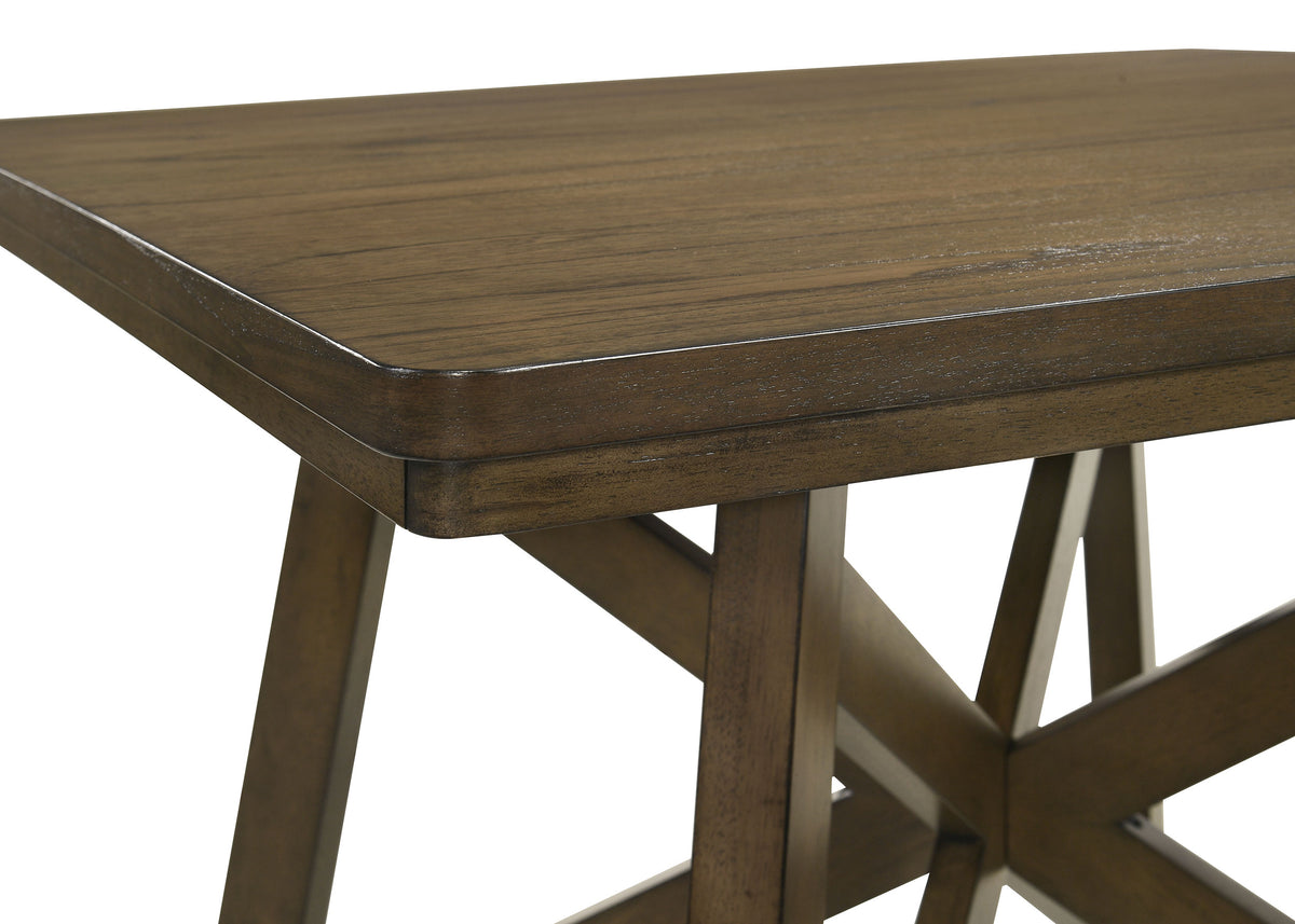 Canfield 47" Square Counter Height Dining Table & Set - Brown Mindi Veneer with Grey Upholstered Chairs – view 15