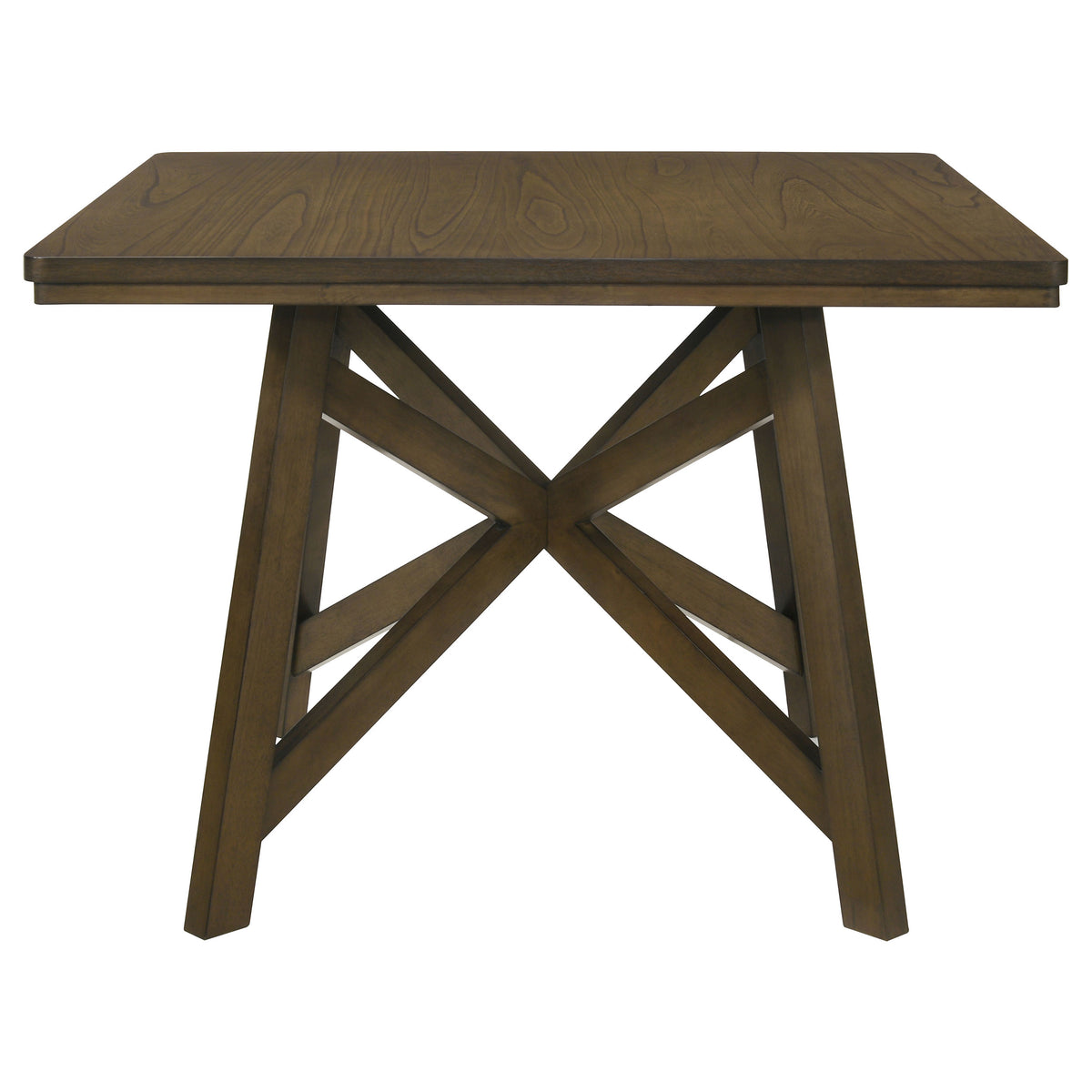 Canfield 47" Square Counter Height Dining Table & Set - Brown Mindi Veneer with Grey Upholstered Chairs – view 6