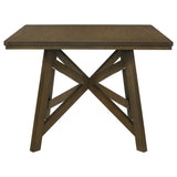 Canfield 47" Square Counter Height Dining Table & Set - Brown Mindi Veneer with Grey Upholstered Chairs – view 6