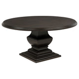 Twyla 60" Round Pedestal Dining Table & Sets - Traditional Dark Cocoa with Cream Oval-Back Chairs – view 11