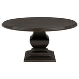 Twyla 60" Round Pedestal Dining Table & Sets - Traditional Dark Cocoa with Cream Oval-Back Chairs – view 12