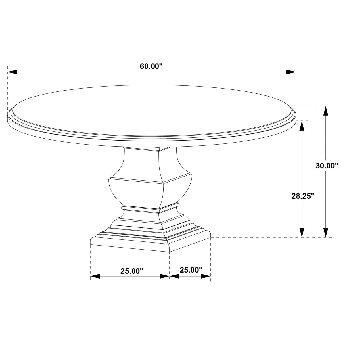 Twyla 60" Round Pedestal Dining Table & Sets - Traditional Dark Cocoa with Cream Oval-Back Chairs – view 20