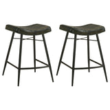 Bayu Backless Leather Bar & Counter Stools - Set of 2 Counter Stools (25" H)
