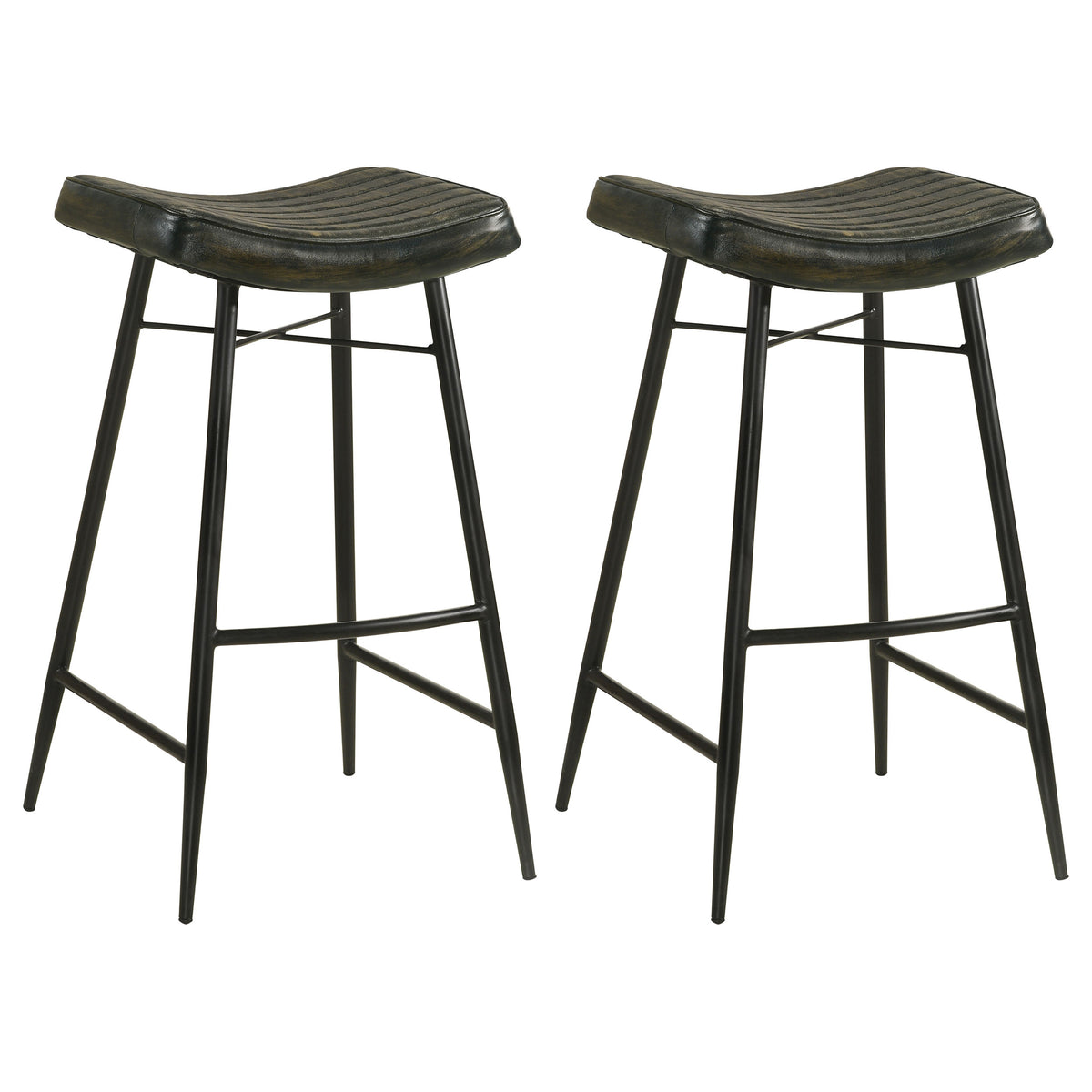 Bayu Backless Leather Bar & Counter Stools - Set of 2 Bar Stools (31" H)